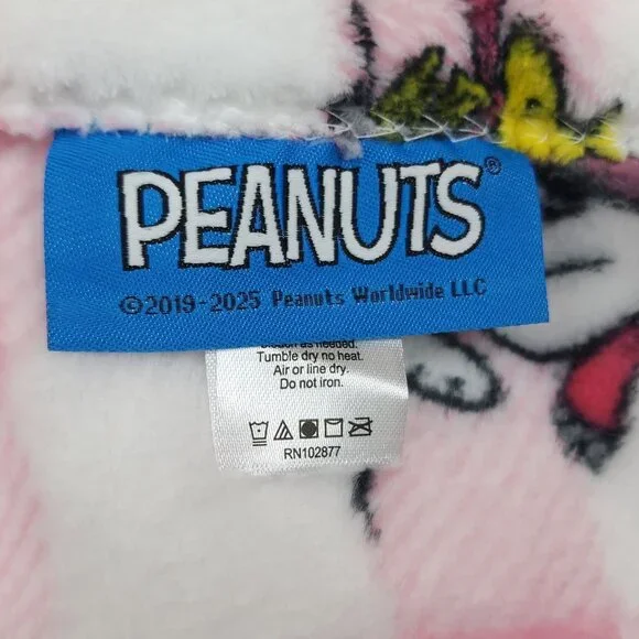 Peanuts Snoopy Woodstock Pet Throw Blanket By Berkshire Christmas Pink Plaid - Picture 10 of 12